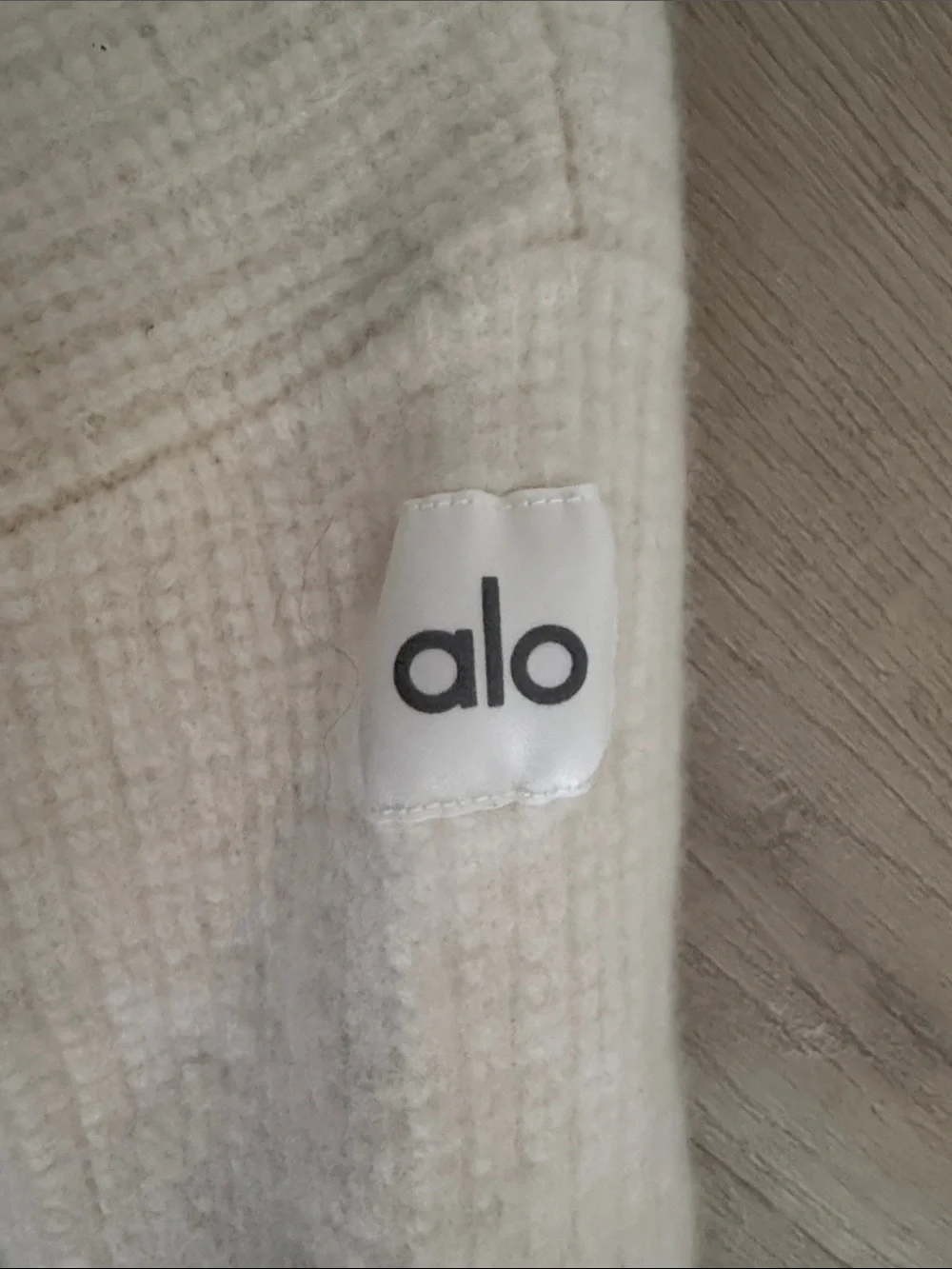 Alo Yoga Ivory 100% Wool Knit Zip Hoodie & Flare Pant Lounge Set XXS